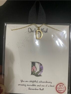 18K Gold-Dipped 'D' Initial Necklace - Gold